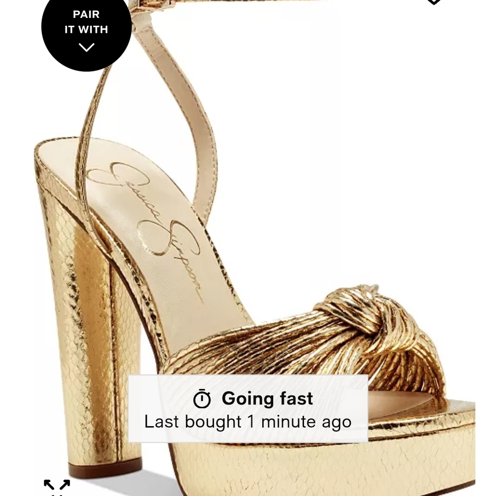 Jessica Simpson Gold Knotted Platform Heels